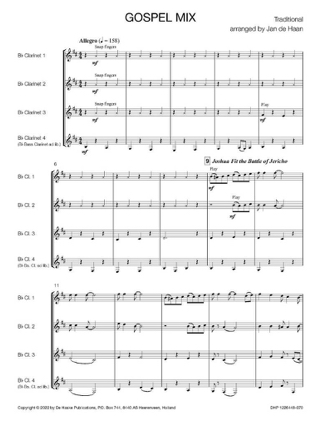 Gospel Mix - 4 Clarinettes - Partition - Clarinette